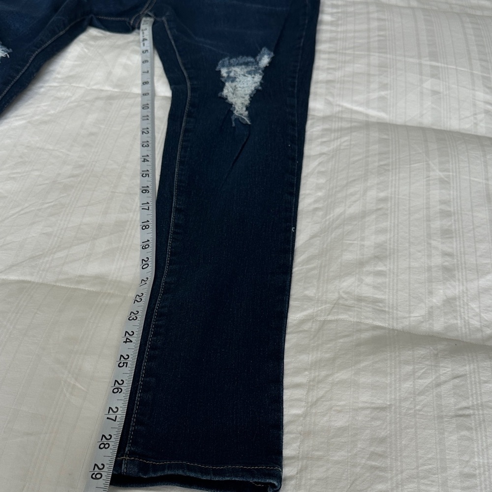 Fashion Nova So Complicated Distressed Mid-rise Blue Wash Skinny Jeans Size 9 - Picture 9 of 10